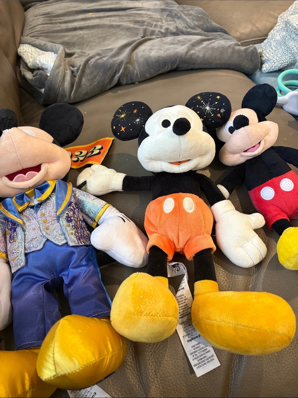 Disney Mickey Mouse Plush Trio - Black, Orange, Yellow